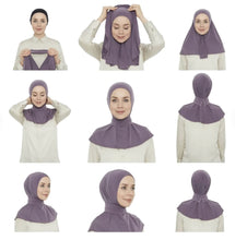 Load image into Gallery viewer, Ready To Go Instant Hijab for Ladies Girls Women With Tie Back Buttons Premium Quality Jersey Scarf - World of Shawls