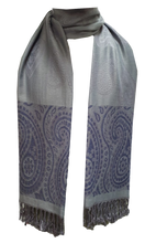 Load image into Gallery viewer, Elegant Reversible Pashmina-Feel Shawl Scarf - Two-Sided Print with Self-Embossed Detailing - World of Shawls