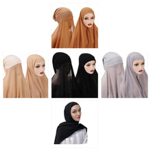 Load image into Gallery viewer, Instant Chiffon Hijab Scarf With Inner Cap One Piece for Ladies Girls Women - World of Shawls