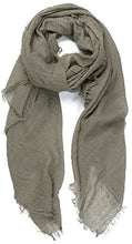 Load image into Gallery viewer, World of Shawls Chic Ladies Cotton Blend Crinkle Distressed Effect Scarf with Fringed Edges - World of Scarfs