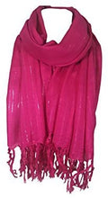 Load image into Gallery viewer, World Of Shawls Glitter Stripe** Pashmina Scarf Shawl Stole Wrap Party Gift - World of Scarfs