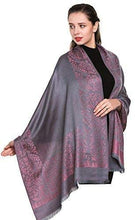 Load image into Gallery viewer, World of Shawls Reversible/Two Sided Print Self Embossed Pashmina Feel Wrap Scarf Stole Scarves Shawl - World of Scarfs