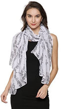 Load image into Gallery viewer, World of Shawls Music Print, Musical Note Printed Scarves, Large Size Fashion Scarf Wrap Sarong Shawl Fantastic Gift - World of Scarfs