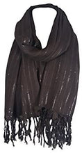 Load image into Gallery viewer, World Of Shawls Glitter Stripe** Pashmina Scarf Shawl Stole Wrap Party Gift - World of Scarfs