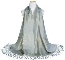 Load image into Gallery viewer, World of Shawls Wedding Party Occasion Self Glitter Shawl Scarf Wrap Hijab - World of Scarfs