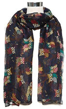 Load image into Gallery viewer, World of Shawls UK Seller!!! New Ladies Women's Owl on Branch Print Scarf Scarves Maxi Wrap Sarong shawl - World of Scarfs