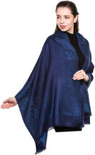Load image into Gallery viewer, World of Shawls Reversible/Two Sided Print Self Embossed Pashmina Feel Wrap Scarf Stole Scarves Shawl - World of Scarfs