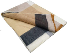 Load image into Gallery viewer, World of Shawls WINTER WARMER Thick Large Plaid Check Design Fashion Scarf Blanket Wrap Unisex (Brown/Black) - World of Scarfs