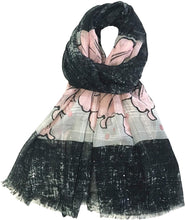 Load image into Gallery viewer, World of Shawls Eye-Catching Floral Border Scarf for Women Ladies with Delicate Sequin Insets - World of Scarfs