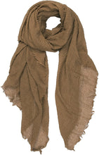 Load image into Gallery viewer, World of Shawls Chic Ladies Cotton Blend Crinkle Distressed Effect Scarf with Fringed Edges - World of Scarfs