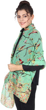Load image into Gallery viewer, World of Shawls Winter Christmas Robin Bird Print Girls Lady Women Colorful Long Cute Scarf Wraps Shawl Soft Scarves Maxi - World of Scarfs