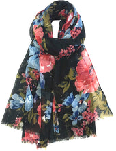 Load image into Gallery viewer, World of Shawls Eye-Catching Floral Scarf for Women Ladies with Delicate Sequin Insets - World of Scarfs
