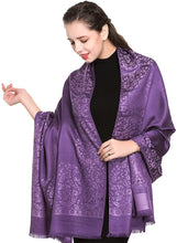 Load image into Gallery viewer, World of Shawls Reversible/Two Sided Print Self Embossed Pashmina Feel Wrap Scarf Stole Scarves Shawl - World of Scarfs