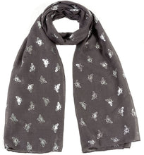 Load image into Gallery viewer, World of Shawls Ladies Girls Women's Glitter Bumble Bees Scarves Wraps Shawl Soft Scarf - World of Scarfs