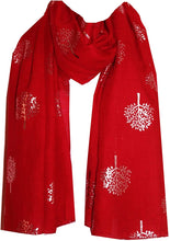 Load image into Gallery viewer, World of Shawls Silver Foil Mulberry Tree Print Fashion Scarf - World of Scarfs