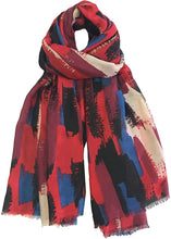 Load image into Gallery viewer, World of Shawls Abstract Brush Stroke Print Scarfs for Women Ladies - Grey Khaki Black Pink Navy Red Silver - Stylish Scarves Shawl Wrap Stole for Women - World of Scarfs