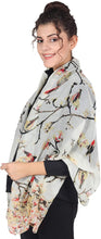 Load image into Gallery viewer, World of Shawls Winter Christmas Robin Bird Print Girls Lady Women Colorful Long Cute Scarf Wraps Shawl Soft Scarves Maxi - World of Scarfs