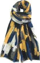 Load image into Gallery viewer, World of Shawls Abstract Brush Stroke Print Scarfs for Women Ladies - Grey Khaki Black Pink Navy Red Silver - Stylish Scarves Shawl Wrap Stole for Women - World of Scarfs