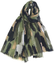 Load image into Gallery viewer, World of Shawls Abstract Brush Stroke Print Scarfs for Women Ladies - Grey Khaki Black Pink Navy Red Silver - Stylish Scarves Shawl Wrap Stole for Women - World of Scarfs
