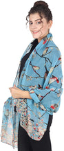 Load image into Gallery viewer, World of Shawls Winter Christmas Robin Bird Print Girls Lady Women Colorful Long Cute Scarf Wraps Shawl Soft Scarves Maxi - World of Scarfs