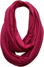Load image into Gallery viewer, Wrap & Go Trendy Unisex Ladies Women's Men's Jersey Cotton Solid Infinity Circle Tube Loop Snood Scarf by World of Shawls - World of Scarfs