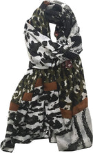 Load image into Gallery viewer, World of Shawls Leopard Print Scarfs for Women Ladies - Black Olive Green Pink Navy Blue Silver - Stylish Scarves Shawl Wrap Stole for Women - World of Scarfs