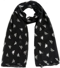 Load image into Gallery viewer, World of Shawls Ladies Girls Women's Glitter Bumble Bees Scarves Wraps Shawl Soft Scarf - World of Scarfs