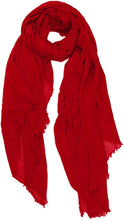 Load image into Gallery viewer, World of Shawls Chic Ladies Cotton Blend Crinkle Distressed Effect Scarf with Fringed Edges - World of Scarfs