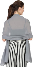 Load image into Gallery viewer, World of Scarfs Chiffon Scarves Shawls Wraps for Wedding Party Special Occasions Big Size 90 x 190 Cms - World of Scarfs