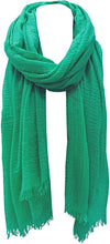 Load image into Gallery viewer, World of Shawls Chic Ladies Cotton Blend Crinkle Distressed Effect Scarf with Fringed Edges - World of Scarfs