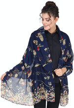 Load image into Gallery viewer, World of Shawls Winter Christmas Robin Bird Print Girls Lady Women Colorful Long Cute Scarf Wraps Shawl Soft Scarves Maxi - World of Scarfs