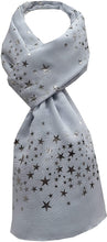 Load image into Gallery viewer, NEW World of Shawls GOLD Glitter Foil STAR Shower Print Fashion Scarf - World of Scarfs