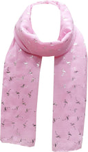 Load image into Gallery viewer, NEW World of Shawls Silver Glitter Foil Flamingo Bird Print Fashion Scarf - World of Scarfs