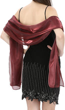 Load image into Gallery viewer, World of Shawls Silky Iridescent Scarf Wrap Stole Shawl For Wedding Bridal Bridesmaids Evening Wear Prom & Parties - World of Scarfs