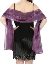Load image into Gallery viewer, World of Shawls Silky Iridescent Scarf Wrap Stole Shawl For Wedding Bridal Bridesmaids Evening Wear Prom & Parties - World of Scarfs