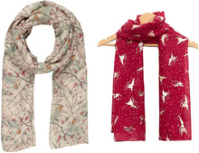 Load image into Gallery viewer, Christmas Bonanza Pack of 2 Scarves Wrap Shawl Scarf for Women Ladies - World of Scarfs
