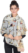 Load image into Gallery viewer, World of Shawls Winter Christmas Robin Bird Print Girls Lady Women Colorful Long Cute Scarf Wraps Shawl Soft Scarves Maxi - World of Scarfs