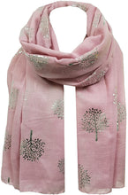 Load image into Gallery viewer, World of Shawls Silver Foil Mulberry Tree Print Fashion Scarf - World of Scarfs