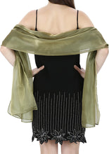 Load image into Gallery viewer, World of Shawls Silky Iridescent Scarf Wrap Stole Shawl For Wedding Bridal Bridesmaids Evening Wear Prom & Parties - World of Scarfs