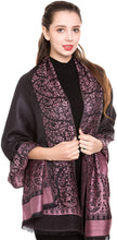 Load image into Gallery viewer, World of Shawls Reversible/Two Sided Print Self Embossed Pashmina Feel Wrap Scarf Stole Scarves Shawl - World of Scarfs