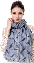 Load image into Gallery viewer, Giraffe Animal Print Women's Scarf Shawl Wrap By World of Scarfs - World of Scarfs