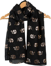 Load image into Gallery viewer, World of Shawls Metallic Rose Gold Beautiful Thai Elephant Print Women Scarf Shawl Scarves Wrap Beach Cover Gift - World of Scarfs