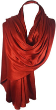 Load image into Gallery viewer, World of Shawls Luxuriously Smooth and Silky Large SATIN Shawl/Scarf/Wrap/Throw Wedding, Bridal, Bridesmaid, Cover Up - World of Scarfs