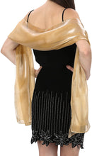 Load image into Gallery viewer, World of Shawls Silky Iridescent Scarf Wrap Stole Shawl For Wedding Bridal Bridesmaids Evening Wear Prom & Parties - World of Scarfs