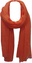 Load image into Gallery viewer, World of Shawls Chic Ladies Cotton Blend Crinkle Distressed Effect Scarf with Fringed Edges - World of Scarfs