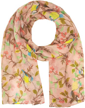 Load image into Gallery viewer, World of Shawls Winter Birds Print Scarf Shawl Stole Sarong Maxi - World of Scarfs