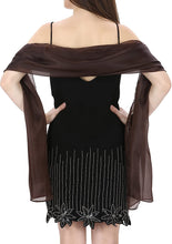 Load image into Gallery viewer, World of Shawls Silky Iridescent Scarf Wrap Stole Shawl For Wedding Bridal Bridesmaids Evening Wear Prom & Parties - World of Scarfs