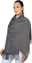Load image into Gallery viewer, Winter Warm Cashmere Feel Wrap Blanket Shawl Scarf Warm Soft Cozy By World of Shawls - World of Scarfs