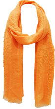 Load image into Gallery viewer, World of Shawls Chic Ladies Cotton Blend Crinkle Distressed Effect Scarf with Fringed Edges - World of Scarfs