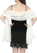 Load image into Gallery viewer, World of Shawls Silky Iridescent Scarf Wrap Stole Shawl For Wedding Bridal Bridesmaids Evening Wear Prom & Parties - World of Scarfs